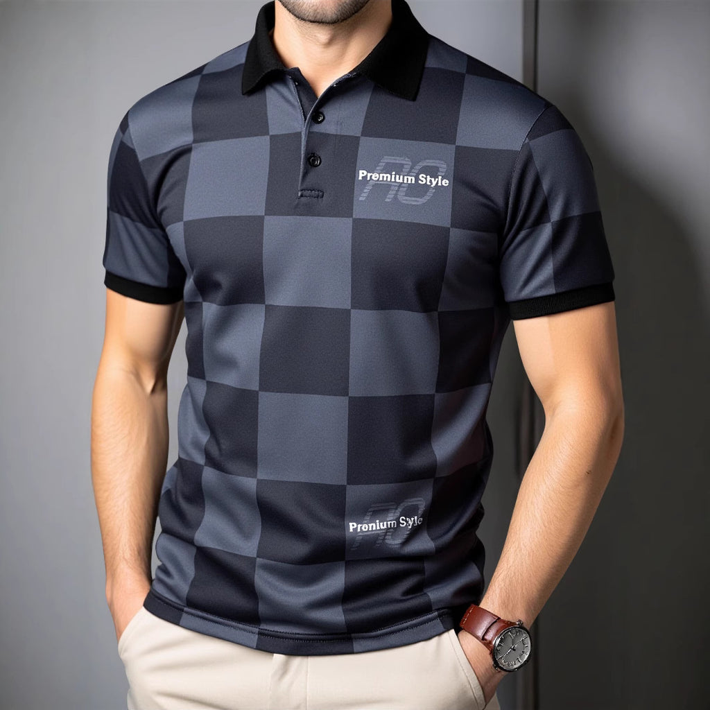 Checkered Casual Polo Shirt