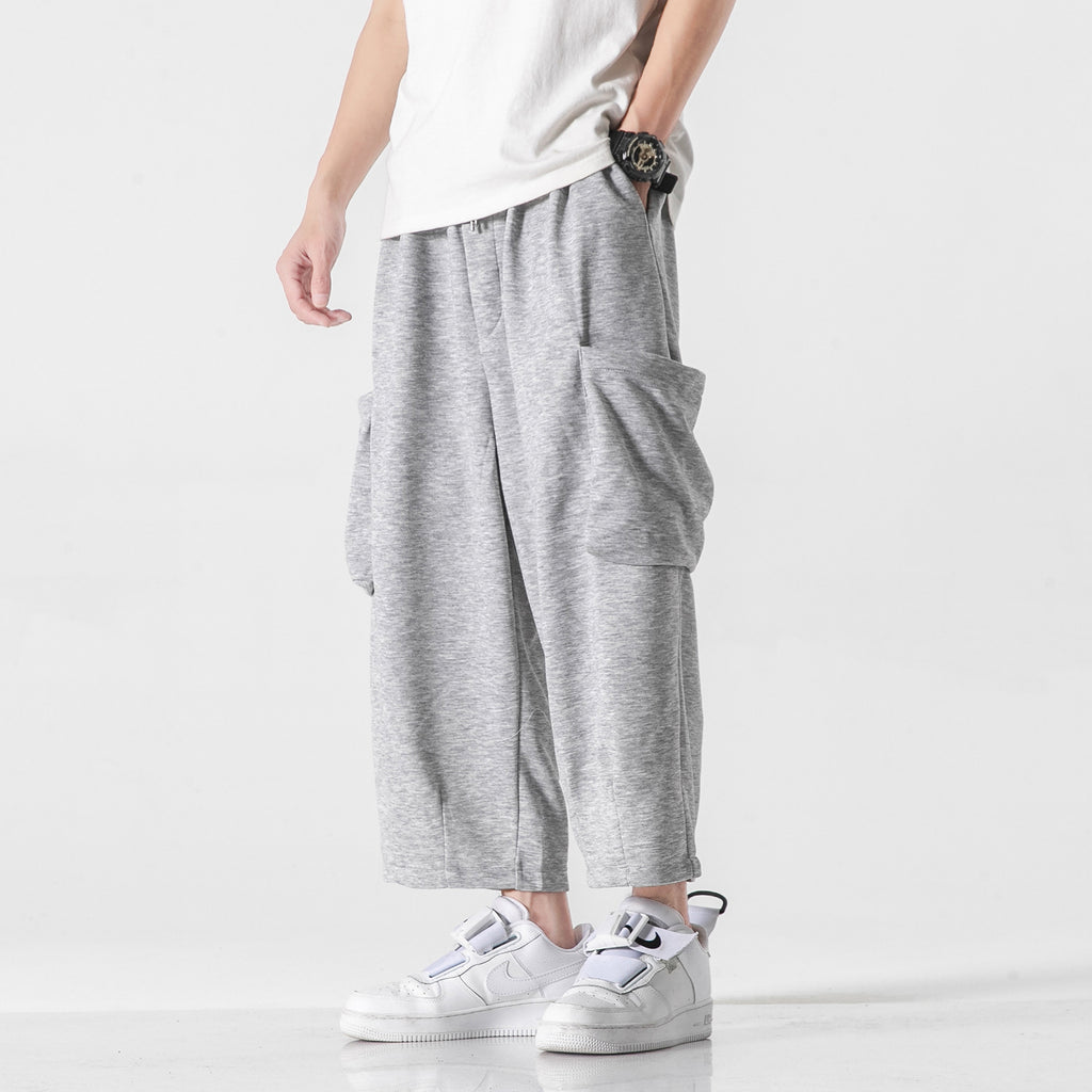Japanese Wide-Leg Cargo Sweatpants