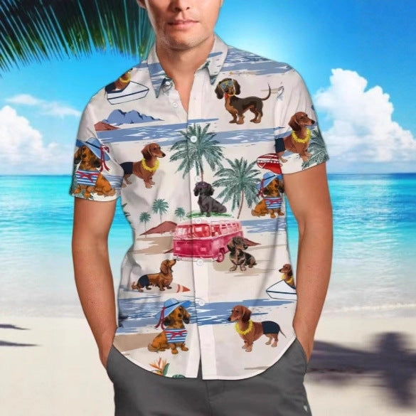 Dog Lover Hawaiian Beach Shirt