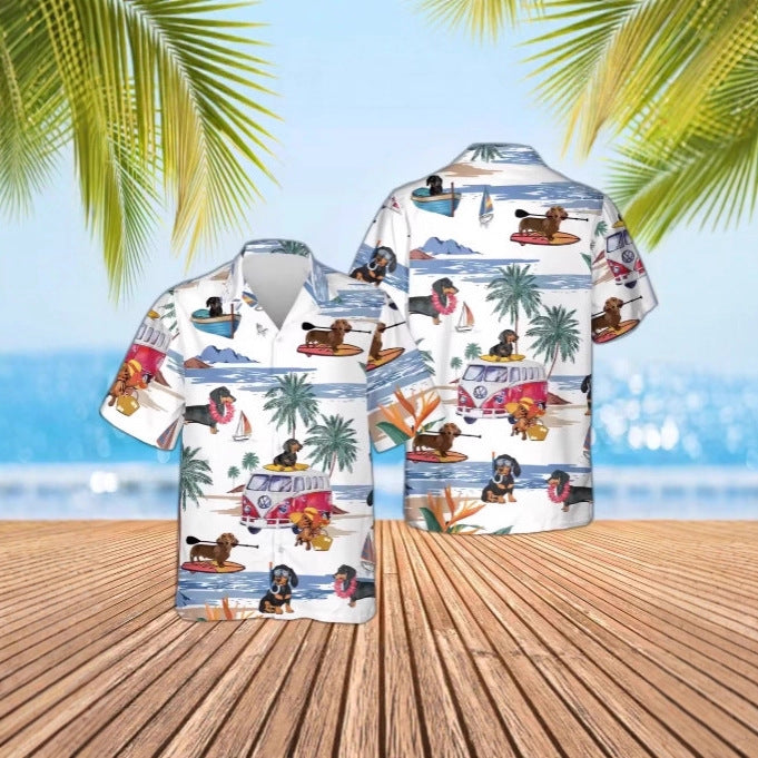 Dog Lover Hawaiian Beach Shirt