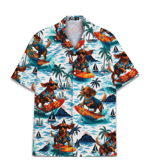 Dog Lover Hawaiian Beach Shirt