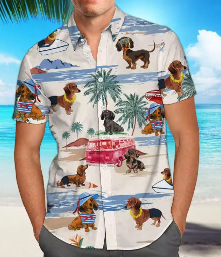 Dog Lover Hawaiian Beach Shirt