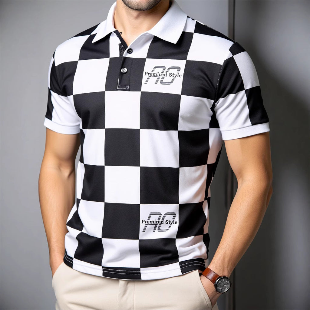 Checkered Casual Polo Shirt